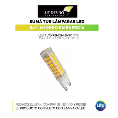 Lampara De Escritorio Porta Celular Derby Blanco Apto Led G9 Blanco