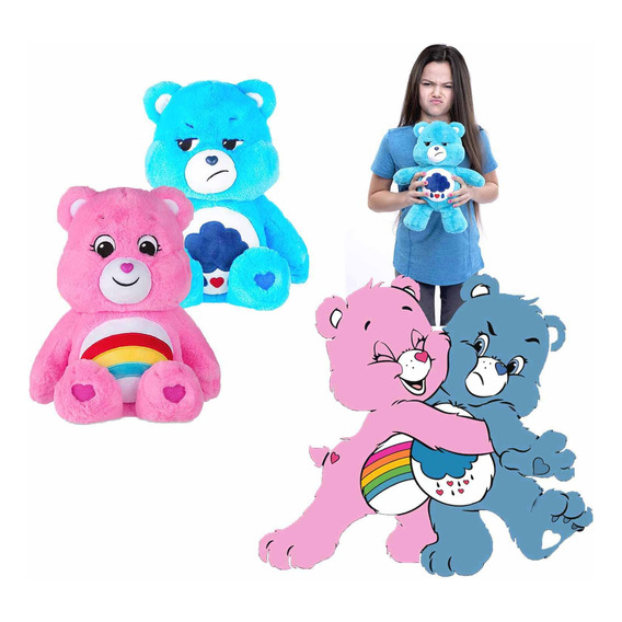 Care Bears Cariñosit Oso Peluche Bluey Y Pink Juguetes 2pcs