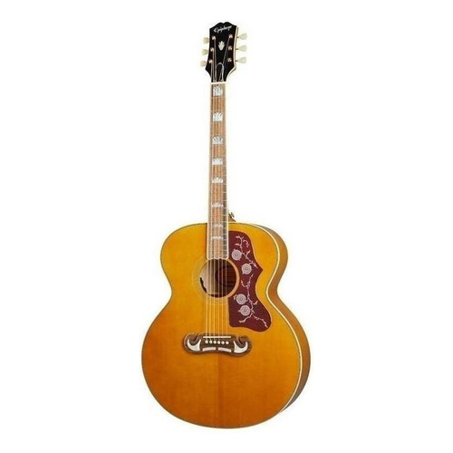Guitarra Electroacústica Epiphone Inspired by Gibson J-200 para diestros aged antique natural laurel indio brillante