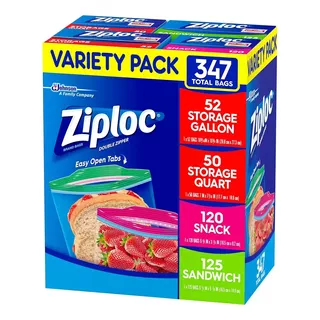 Ziploc Bolsas Paquete De 4 Diferentes Tamaños 347 Piezas