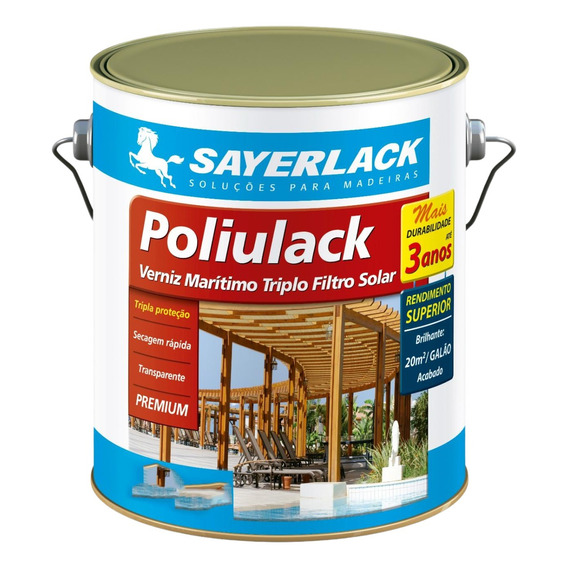 Barniz Satinado Marítimo P/ Madera Sayerlack Poliulack 900ml