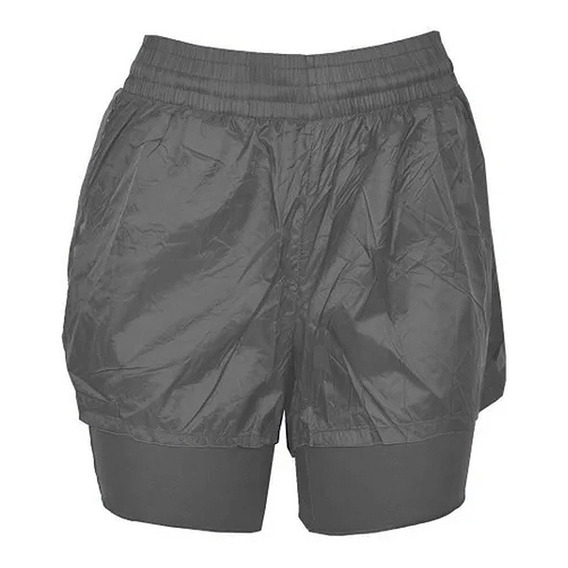 Short Topper Crinkled 2 In 1 Wmn Rng Gris Mujer