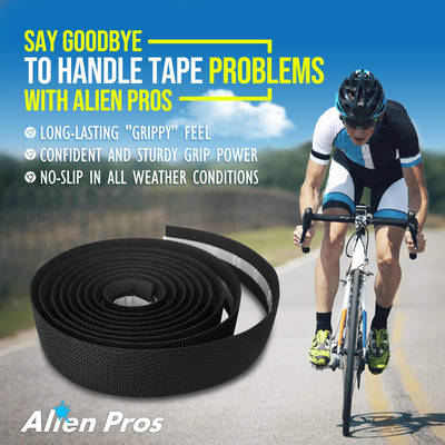 Alien Pros Bike Handlebar Tape Pu (set Of 2) Blue - Enhance 