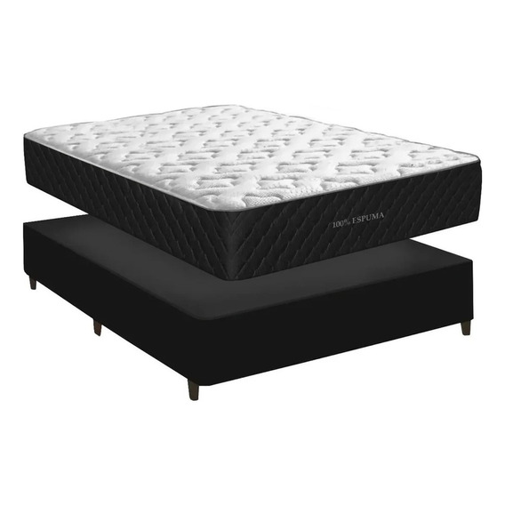 Sommier Colchón Ortopédico 2 Plazas Cama Premium Somie Color Negro