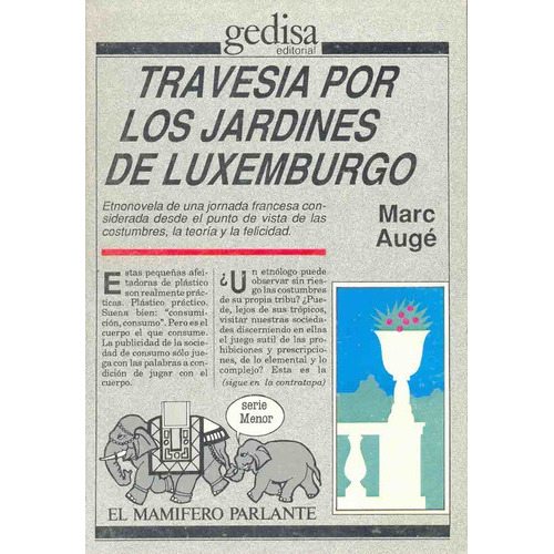 Travesía Por Los Jardines De Luxemburgo, De Augé, Marc. Editorial Gedisa, Tapa Blanda, Edición 1 En Español