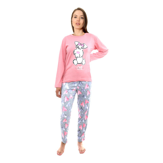 Pijama Mujer Dama Manga Larga Estampados Surtidos Moda