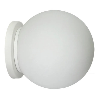 Lampara Aplique Pared Techo Globo 15cm Apto Led Blanco Blanco - Globo Opal