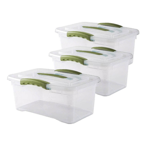 Set 3 Cajas Organizadoras Pack Organizador Plastico 6 Lts 