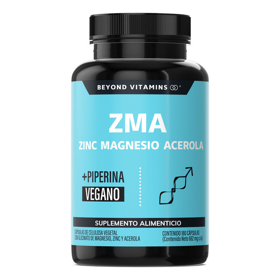 Zinc Magnesio Acerola (zma) | Con Piperina Para Máxima Absorción | Sin Azúcar - Suplemento Alimenticio Vegano Beyond Vitamins - Ingredientes Non Gmo (180 Cápsulas)