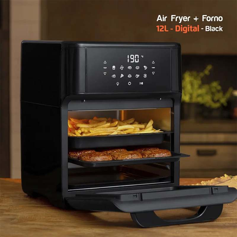 Fritadeira Air Fry Forno Oven 12 Litros Mondial Preto