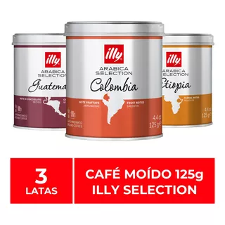 Café Moído, Illy Selection, 3 Latas De 125g