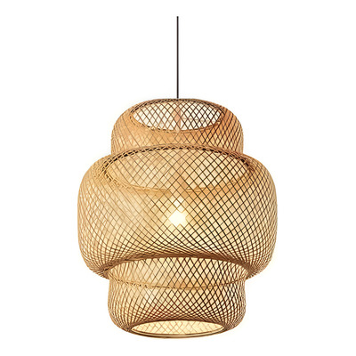 Lampara Colgante Baco Diseño Bambu Apto Led Deco Lk