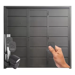 Porton Levadizo Automatico De Chapa 270 X 235 Puerta Color Gris Oscuro