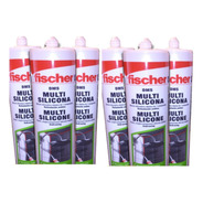 6 Siliconas Acéticas Fischer Blanco -  Pack 6 Cartuchos