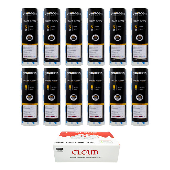 Unixcen Kit Cuello Papel X12 Cloud Hojas Afeitar X1000 3c