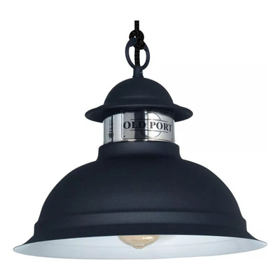 Colgante Vintage Old Negro Cromo Calidad Apto Led Vig