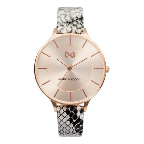 Reloj Mark Maddox Mujer Coleccion De Lujo Color De La Correa Rosa Color Del Bisel Plateado Color Del Fondo Blanco