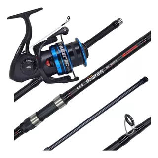 Equipo Completo Pesca Lance Costa De Mar + Nylon + 2 Lineas