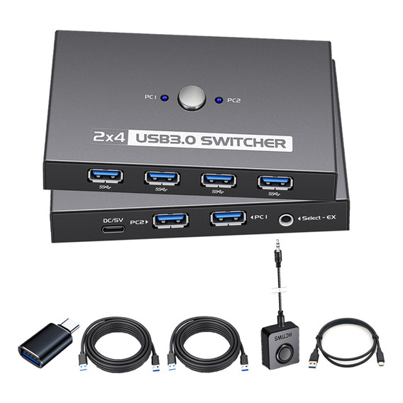 Switch Conmutador Usb Kvm Impresora Hub Usb A Usb Adaptador