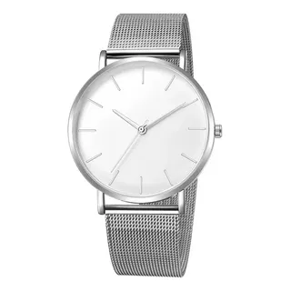 Reloj Plateado Metálico Minimalista Clásico