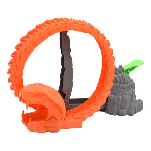 Pista Serpent Strike Con Carro Teamsterz Color Naranja