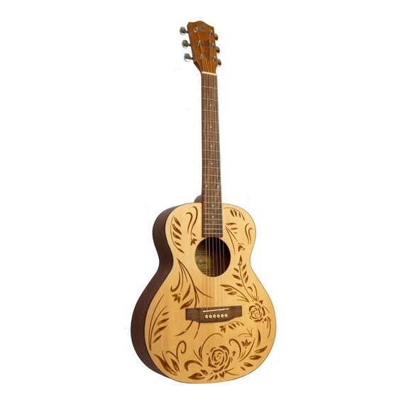 Guitarra Acústica Bamboo Ga-38 Rock & Roses Con Funda