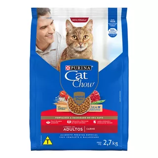 Ração Cat Chow Gatos Adultos Carne 2,7 Kg Premium Especial