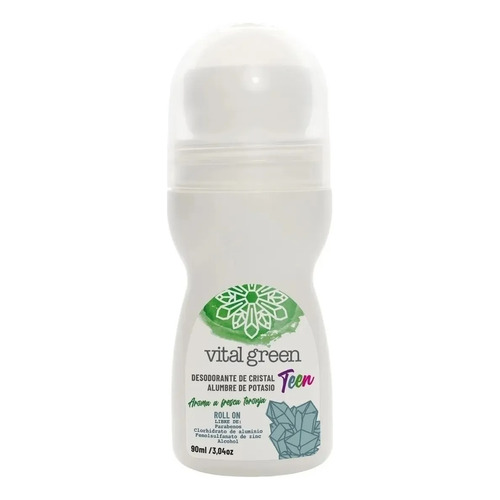 Desodorante Cristal Alumbre Roll On Niños 90ml Vital Green Fragancia Toronja