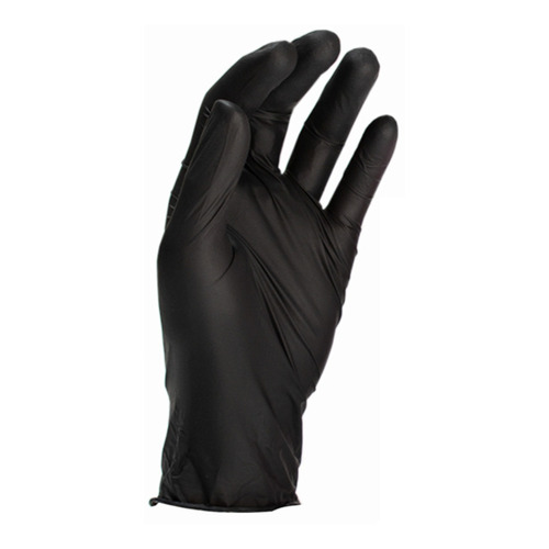 Guantes descartables antideslizantes Protex Examen protexión color negro talle L de nitrilo en pack de 10 x 100 unidades