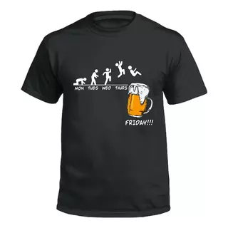 Remeras Divertidas Unisex - Algodón - Fin De Semana Cerveza