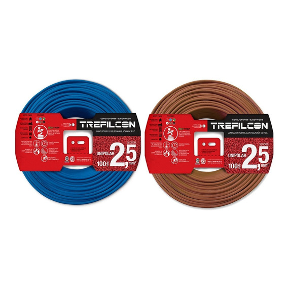 Cable Unipolar 2.5mm Trefilcon X 2 Rollos De 100 Mts 