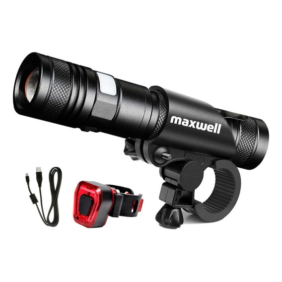 Luz Bicicleta Set Delantera +trasera Usb Impermeable Maxwell