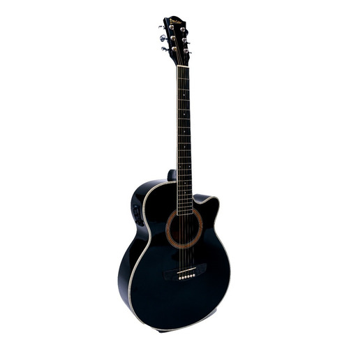 Guitarra Electroacústica Deviser L-706 Black C/funda Calidad Color Negro Orientación de la mano Derecha