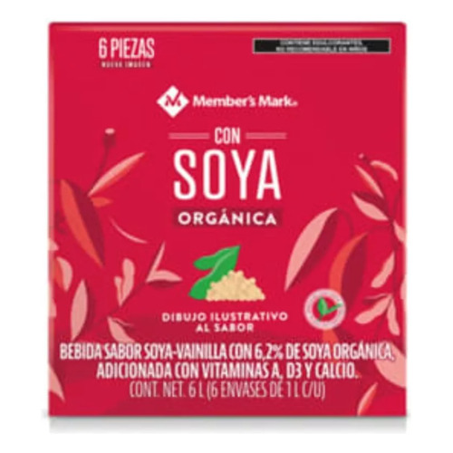 Alimento Líquido Soya Member's Mark Orgánico Vainilla 1lt