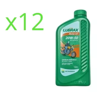 12 Aceite Moto Lubrax Petrobras 20w50 Mineral X 1l En Xero