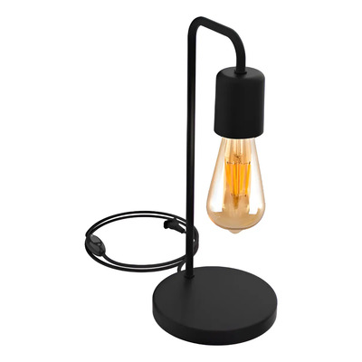 Velador Lampara Vintage Negro Apto Led E-27 Deco Moderno Negro Negro