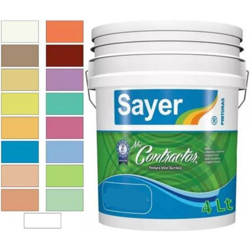 Pintura Vinilica Contractor Cubeta 4lt 17 Colores Color Verde Alpino