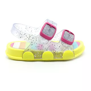 Sandália Infantil Feminina Plugt Play Gliter Amarelo Neon