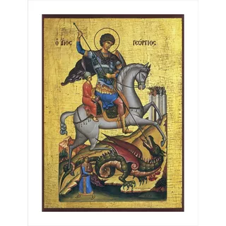 Lamina Fine Art Icono San Jorge Estilo Ortodoxo 30x40