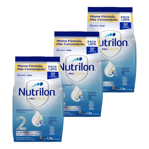 Nutrilon Profutura 2 Bolsa 1.2kg Leche Pvo X 3 Unidades