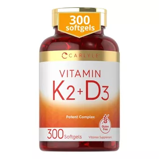 Vitamina D3 + K2 Mk7 10000iu 200 Mcg 180 Capsulas Blandas Us