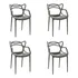 Silla De Comedor Allegra Moderna Apilable Color Grafito X4 Garden Life