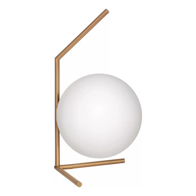 Lámpara Luz Desing Ekato Dorado Vidrio Metal 39cm.