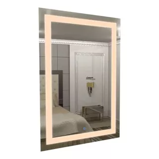 Espelho Led Quadrado Jateado 80cm De Parede Banheiro