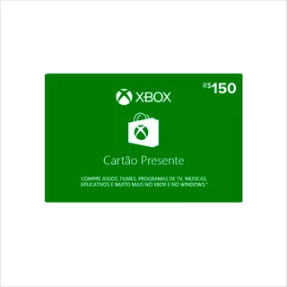 Cartão Microsoft Brasil Gift Xbox R$150 (r$100 + R$50) Reais