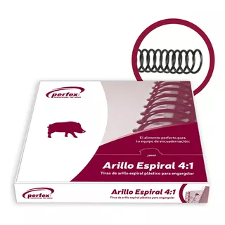 Perfex Arillo Espiral Color Negro Paso 4:1 (25mm) 30pzas