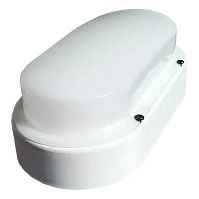 Aplique Tortuga Oval Blanco Exterior Apto Led Deco Moderno