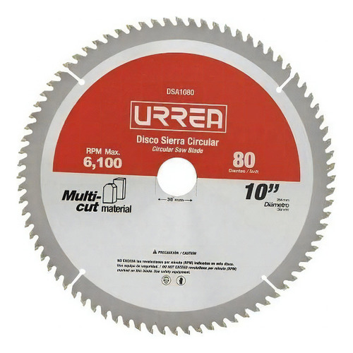 Disco para sierra circular 10" para corte multi-material 80 dientes