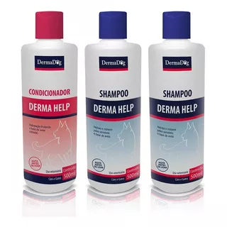 Kit 2 Shampoo 1 Condic Derma Help 500 Ml Aveia Perfume Bebe
