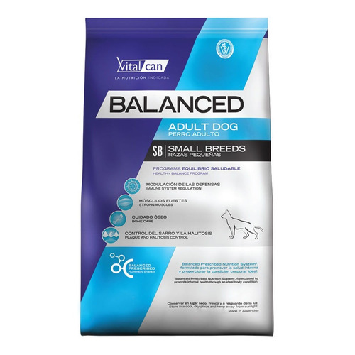 Alimento Vitalcan Balanced Adult Dog para perro adulto de raza pequeña sabor mix en bolsa de 7.5 kg